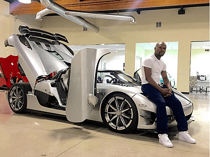 Floyd Mayweather with his Koenigsegg CCXR