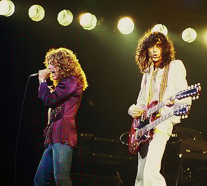 Plant and Page in concert. (Photo: Jim Summaria/Wikimedia)