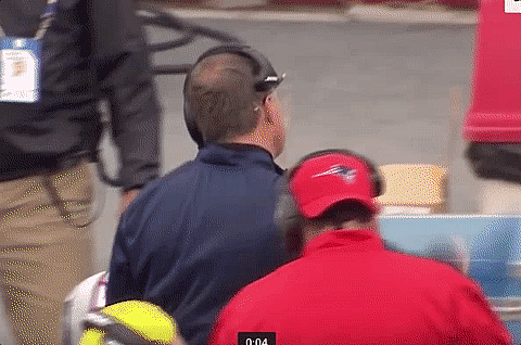 Bill Belichick using Microsoft Surface tablet - throwing.gif And another $900 tablet bites the dust (Photo: National Football League)