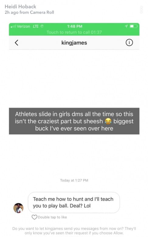 hoback-lebron LeBron DM to Heidi