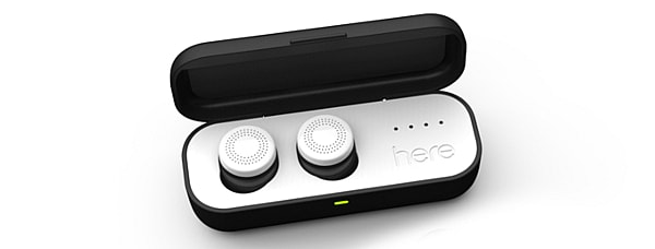 Here Active Listening - charging case.jpg The case provides two extra charges, six hours each