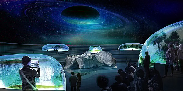 Lissoni Associati NYC Aquatrium - night.jpg A retractable roof doubles it as a planetarium