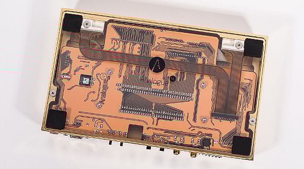 24k gold Analogue Nt gaming system - bottom view.jpg Its transparent, gloriously geeky underbelly