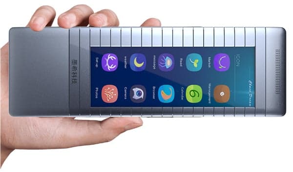 Moxi Group flexible smartphone - flat.jpg The first will be grayscale, with future models adding color (Photo: Moxi Group)