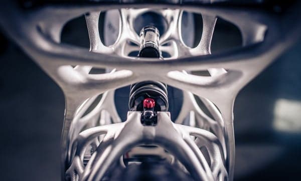 AP Works 3D Printed Light Rider Motorcycle - lookthrough.jpg Peering through the Light Rider's skeleton (Photo: Airbus APWorks)