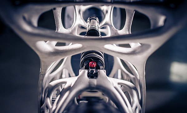 AP Works 3D Printed Light Rider Motorcycle - lookthrough.jpg Peering through the Light Rider's skeleton (Photo: Airbus APWorks)