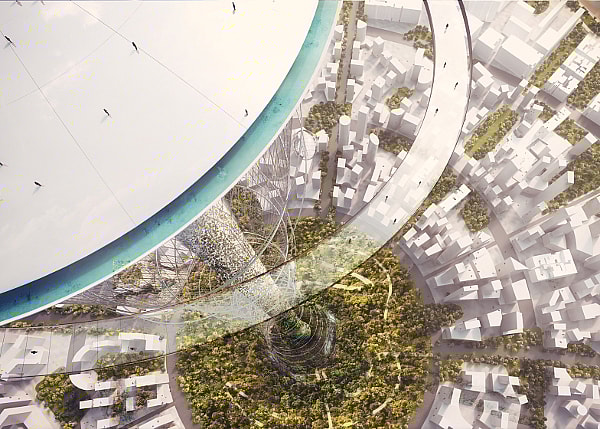 Ratti mile-high observation tower - walkway downview.jpg Part of the vision is for a vertical version of NYC's Central Park