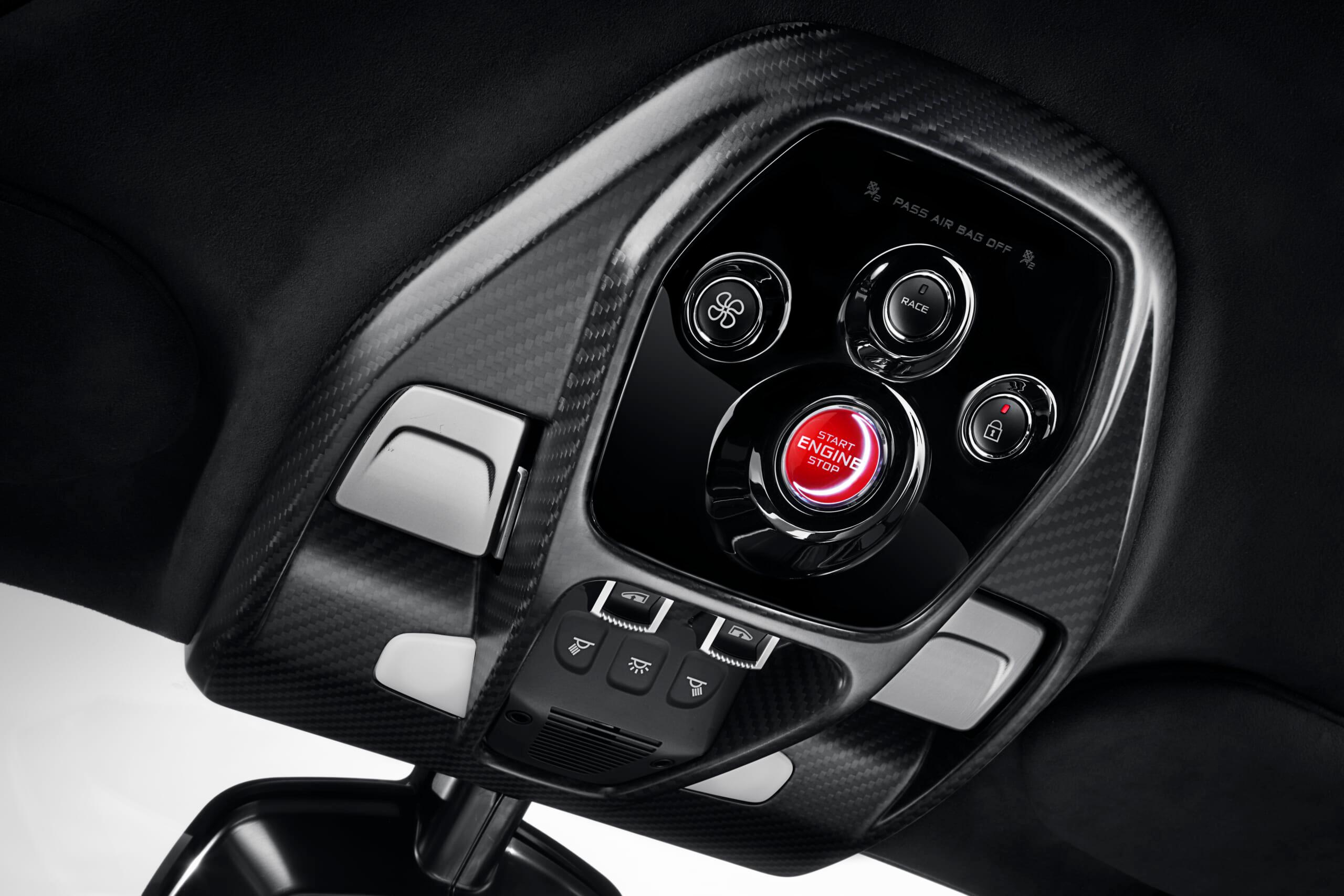 McLaren Senna roof-mounted controls