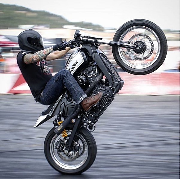 Justin W Coffey Sturgis Indian wheelie