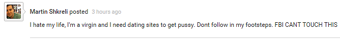 Shkreli hacked Youtube screengrab