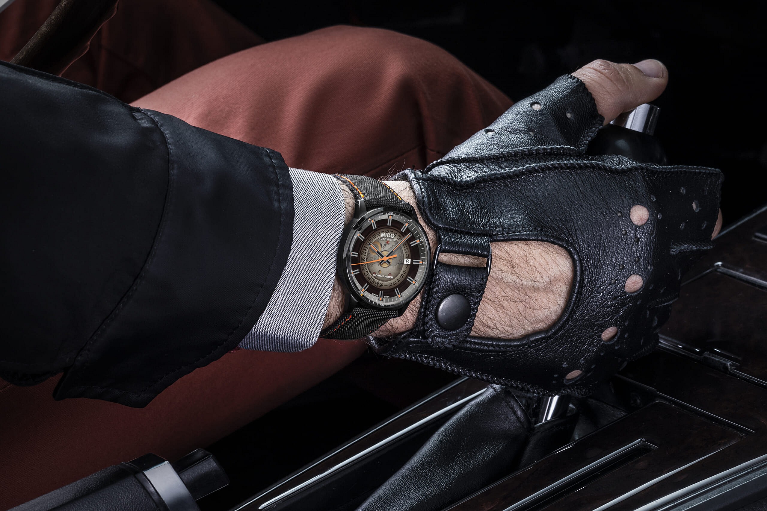 mido watch car shot