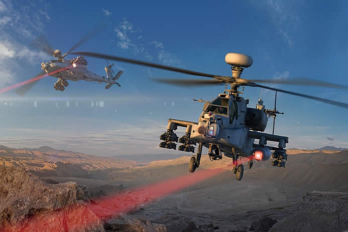Apache helicopter laser