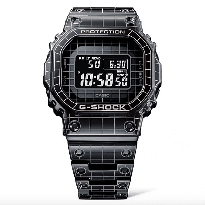 Screen Shot 2020-04-01 at 11.06.03 AM Casio's new laser-etched metal G-Shock with grid design.