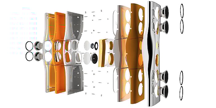 KEF Muon luxury loudspeaker - exploded.jpg Dynamic, precise and sculptural (Photo: KEF)