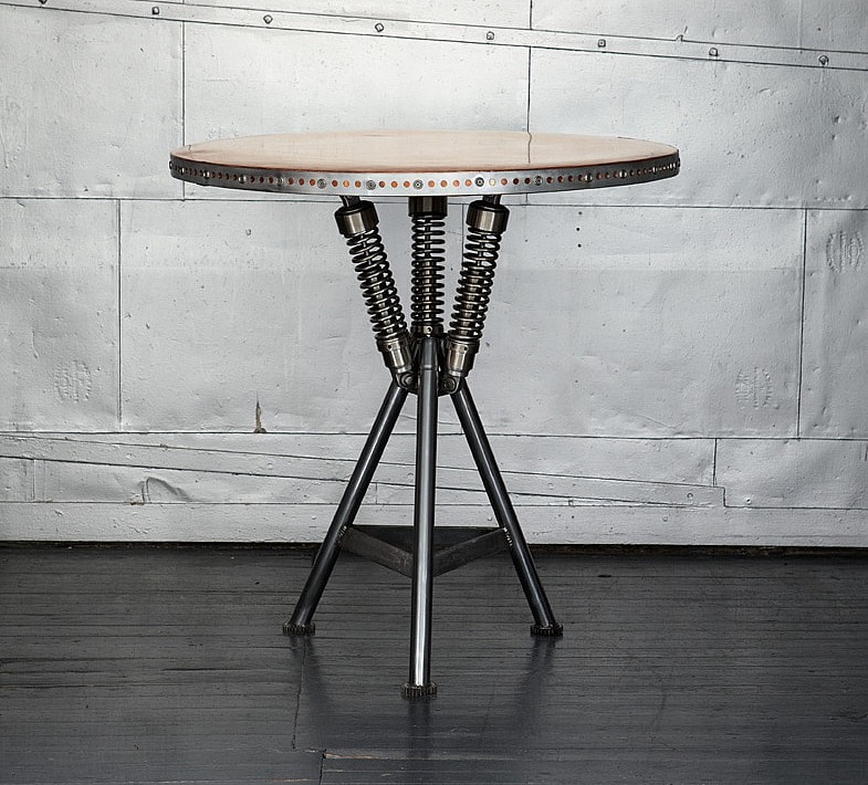 Classified Moto Cafe Table - main.jpg A bike-inspired chrome and bronze beauty