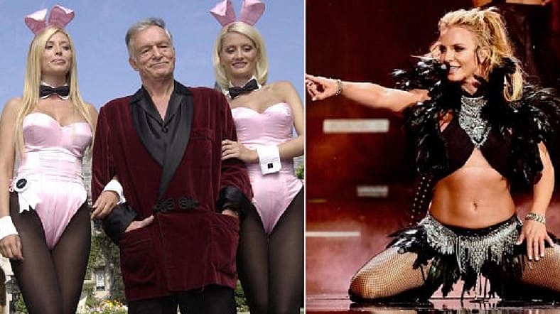 Hugh Hefner with Bunnies; Britney Spears