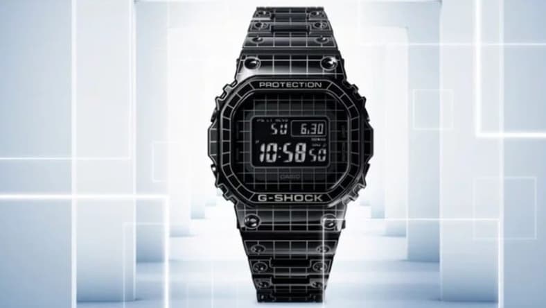 Casio's new G-Shock with a laser-etched grid design.