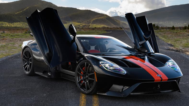 facebook-Linked_Image___Black and orange Ford GT with doors open