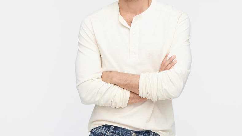 J. Crew Garment-Dyed Slub Henley Promo