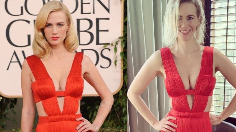 January Jones Golden Globes Dress Promo