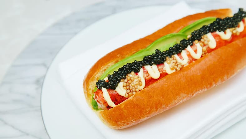 marky's caviar huso hot dog