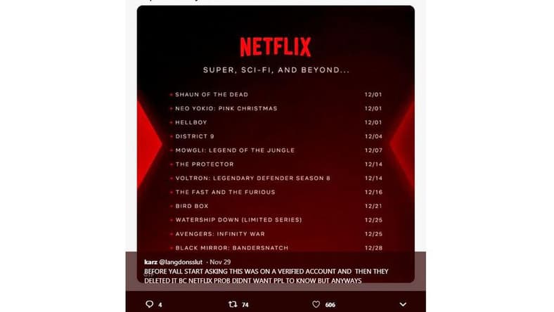 Netflix Schedule