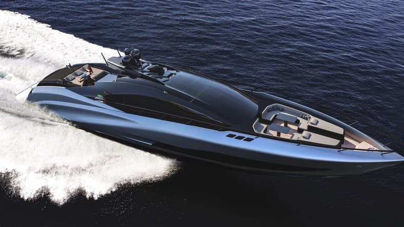 Milan-based yacht design studio Officina Armare drew heavily from supercars in designing the new A88 Gransport concept.