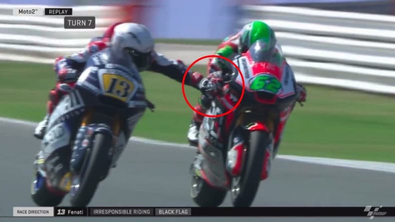 romano fenati motorcycle race grab