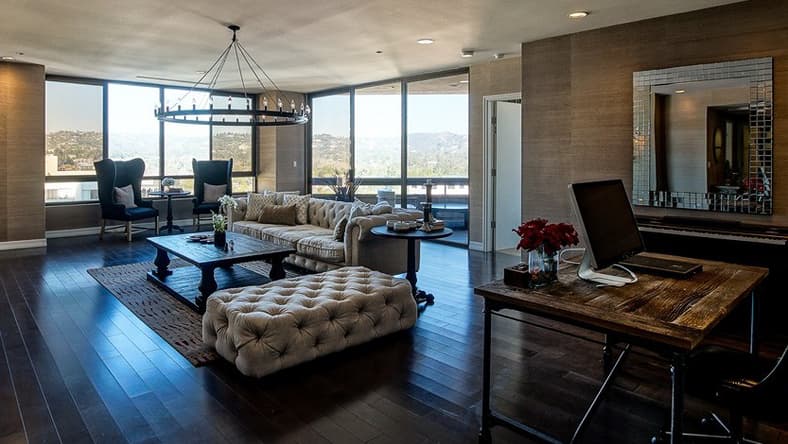 An open layout with nice views of the hills