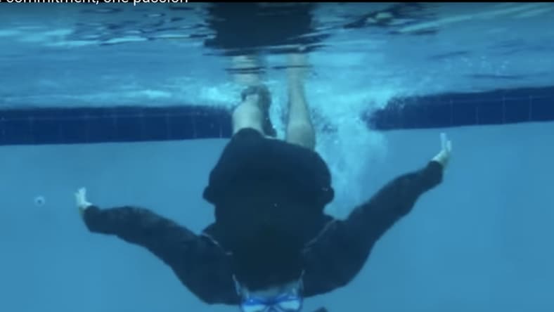 This man appears to be breathing underwater