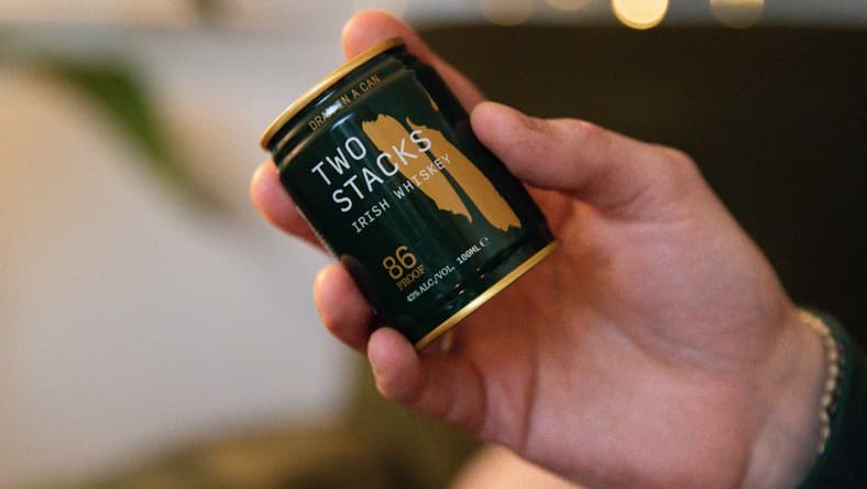 two stacks irish whiskey dram in a can promo
