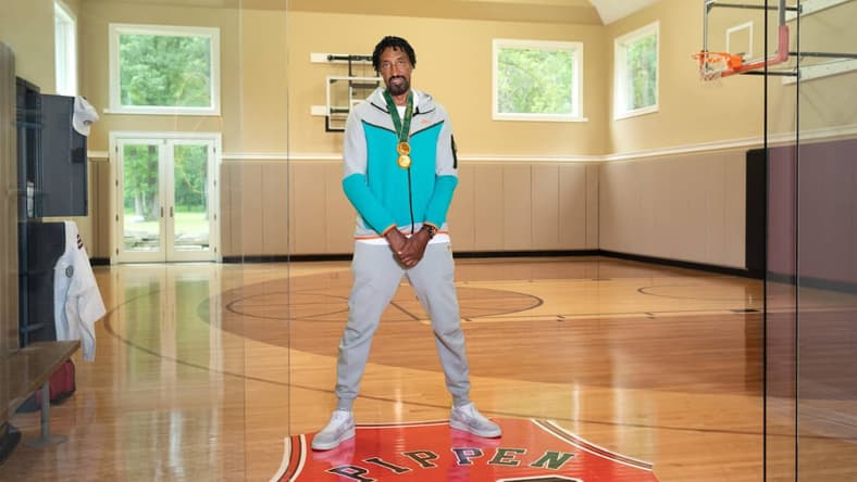 Scottie Pippen at his Chicago mansion.