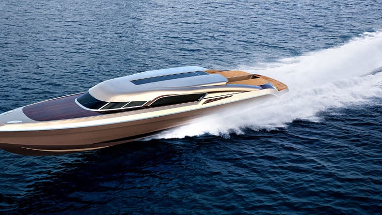 The Endeavour cruises at a blazing 50 knots (Photo: Federico Fiorentino Superyacht Design)