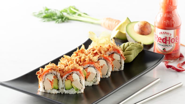 Hissho Sushi Franks Red Hot Buffalo Chicken Roll Promo