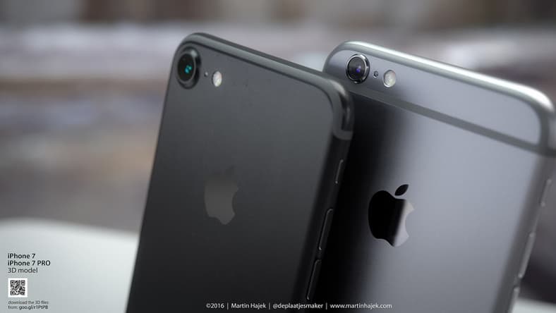 A 3D rendering of the iPhone 7 and PRO models (Photo: Martin Hajek)