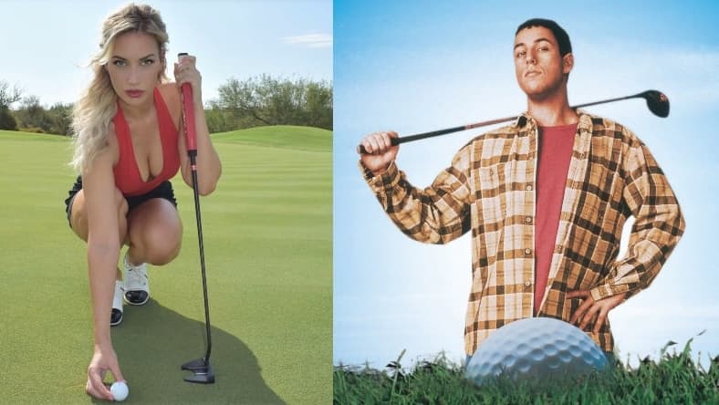 paige spiranac happy gilmore promo split