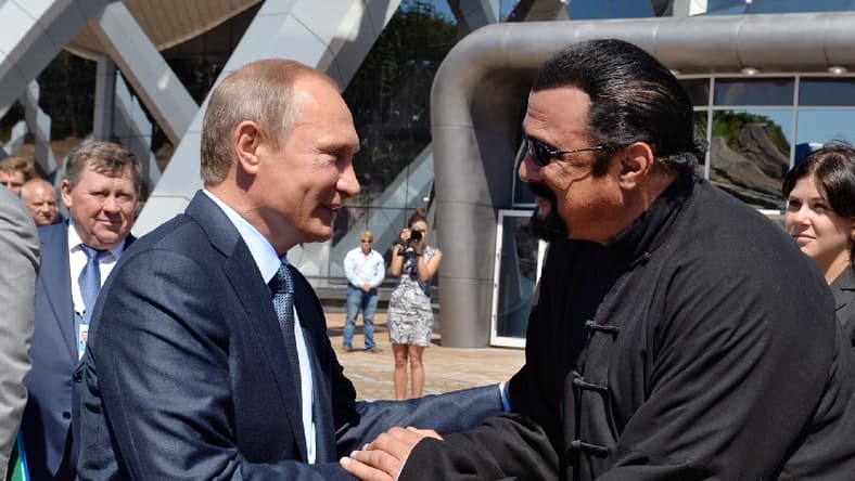 Vladimir Putin and Steven Seagal AP