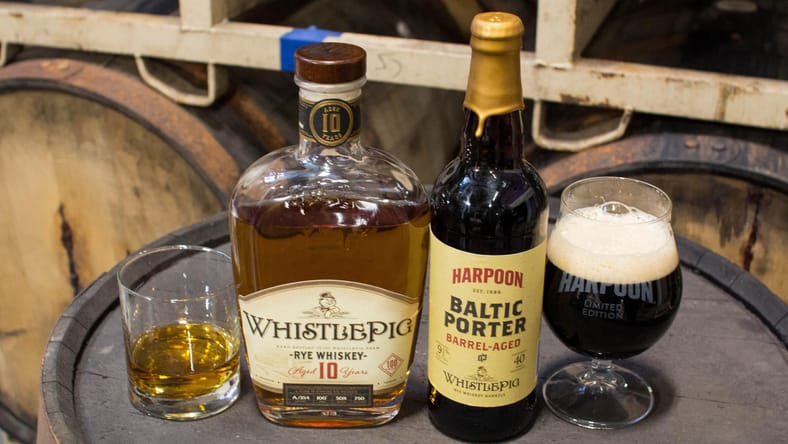 harpoon and whistlepig baltic porter