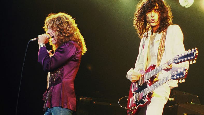 Plant and Page in concert. (Photo: Jim Summaria/Wikimedia)
