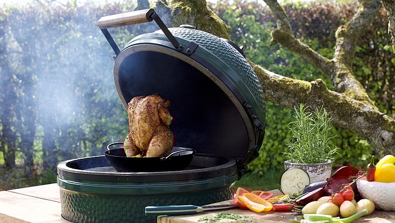 big green egg backyard chicken recipe promo