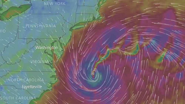 East coast winter cyclone