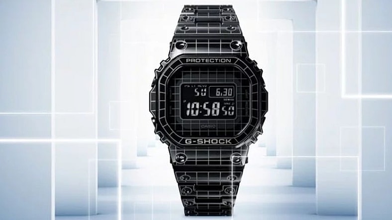 Casio's new G-Shock with a laser-etched grid design.