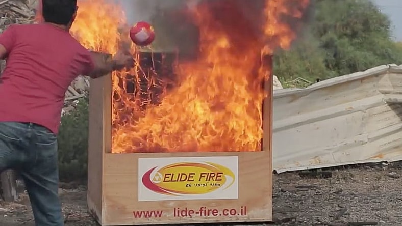 Toss this exploding ball on fires to extinguish them