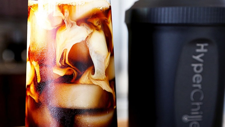 Cools your coffee 130 degrees in one minute