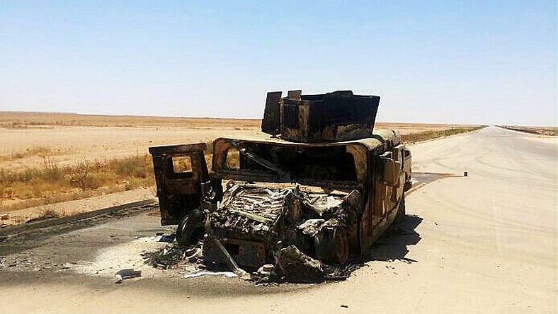 Humvee bombed ISIS AP