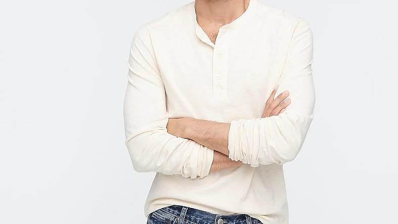 J. Crew Garment-Dyed Slub Henley Promo