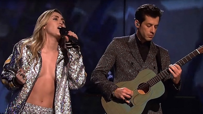 miley cyrus and mark ronson screengrab
