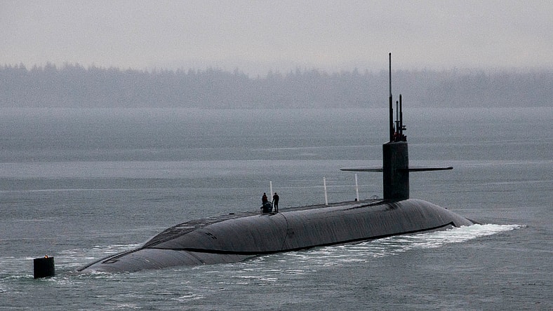 Ohio-class ballistic-missile submarine USS Kentucky departs refueled