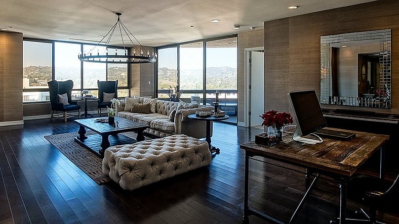 An open layout with nice views of the hills