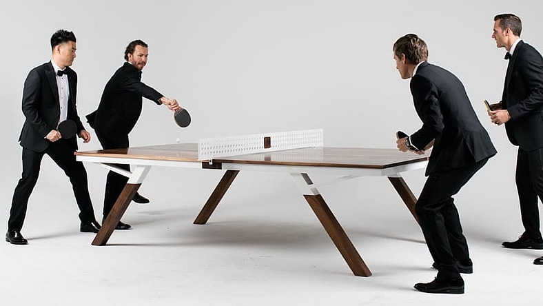 Always ready for a spirited game of table tennis